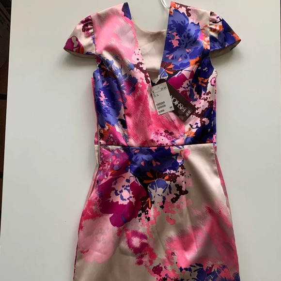 NWT H&M Fashion Star Structured Floral Print Dress w/ Cap Sleeves Size 4 - Picture 8 of 14